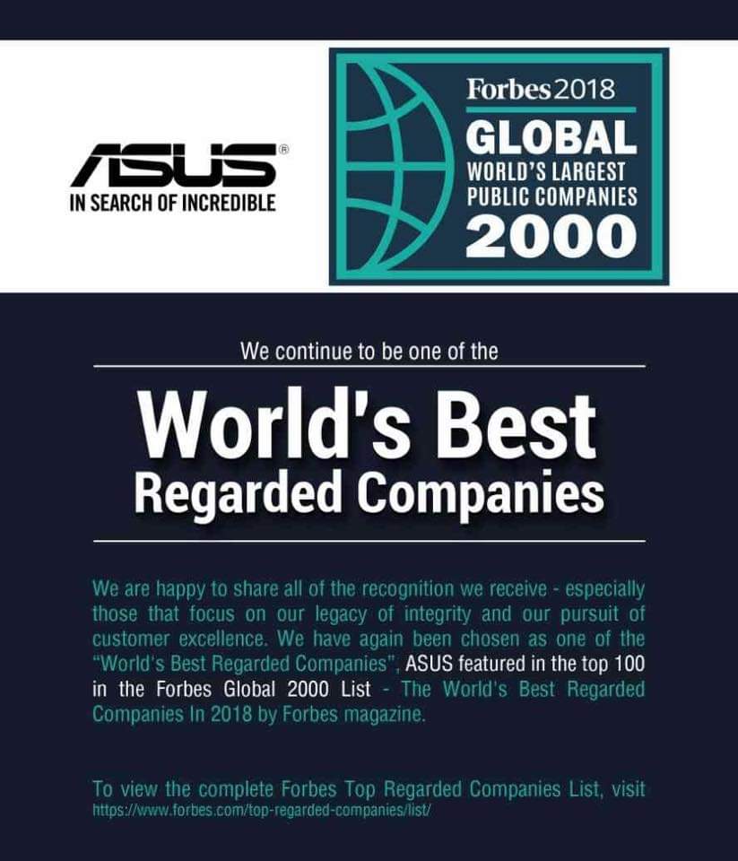 ASUS, 포브스 선정 신뢰할 수 있는 글로벌 기업 TOP 100 올라.jpg